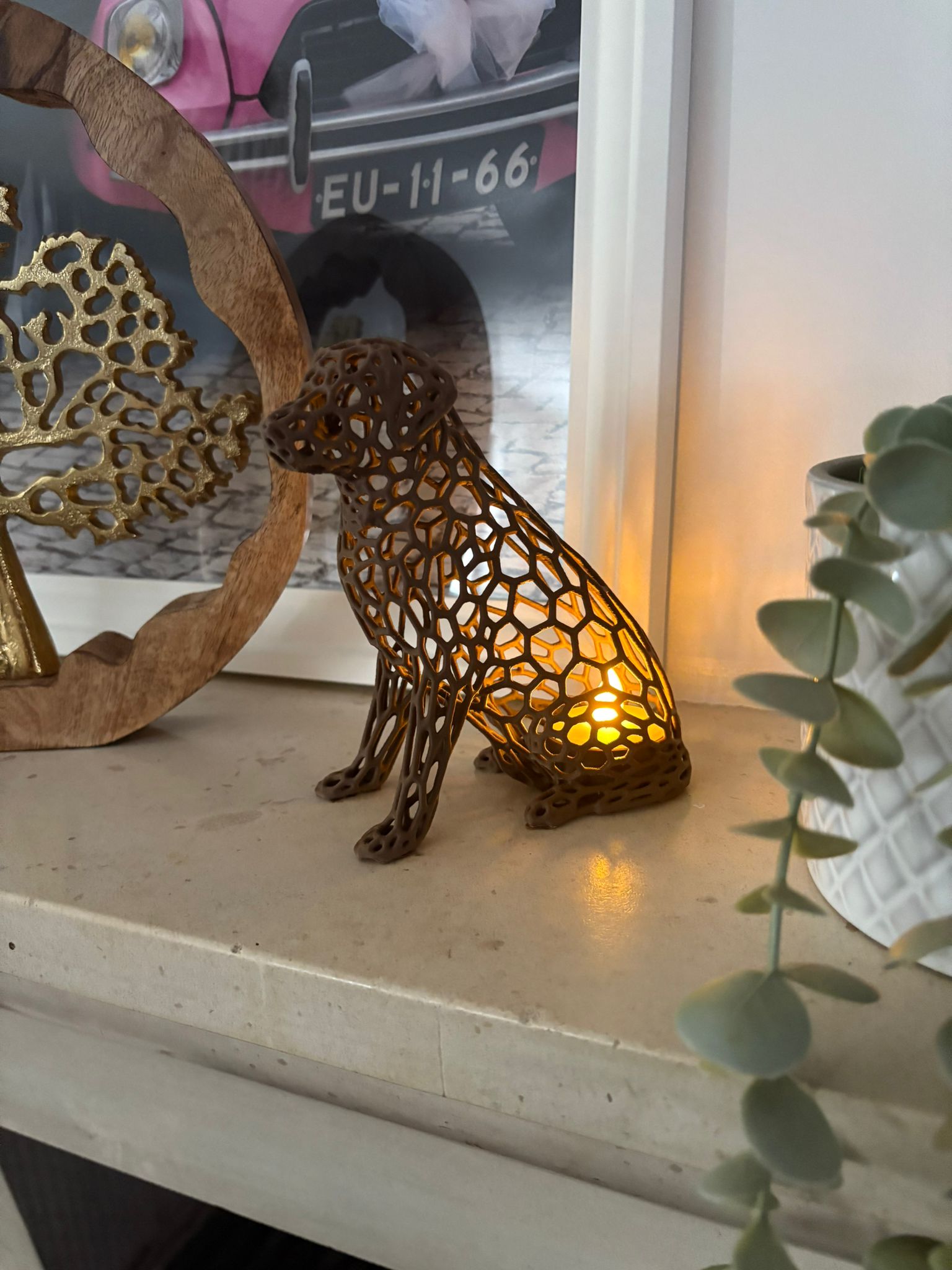 Luz decorativa em forma de cão (labrador)
