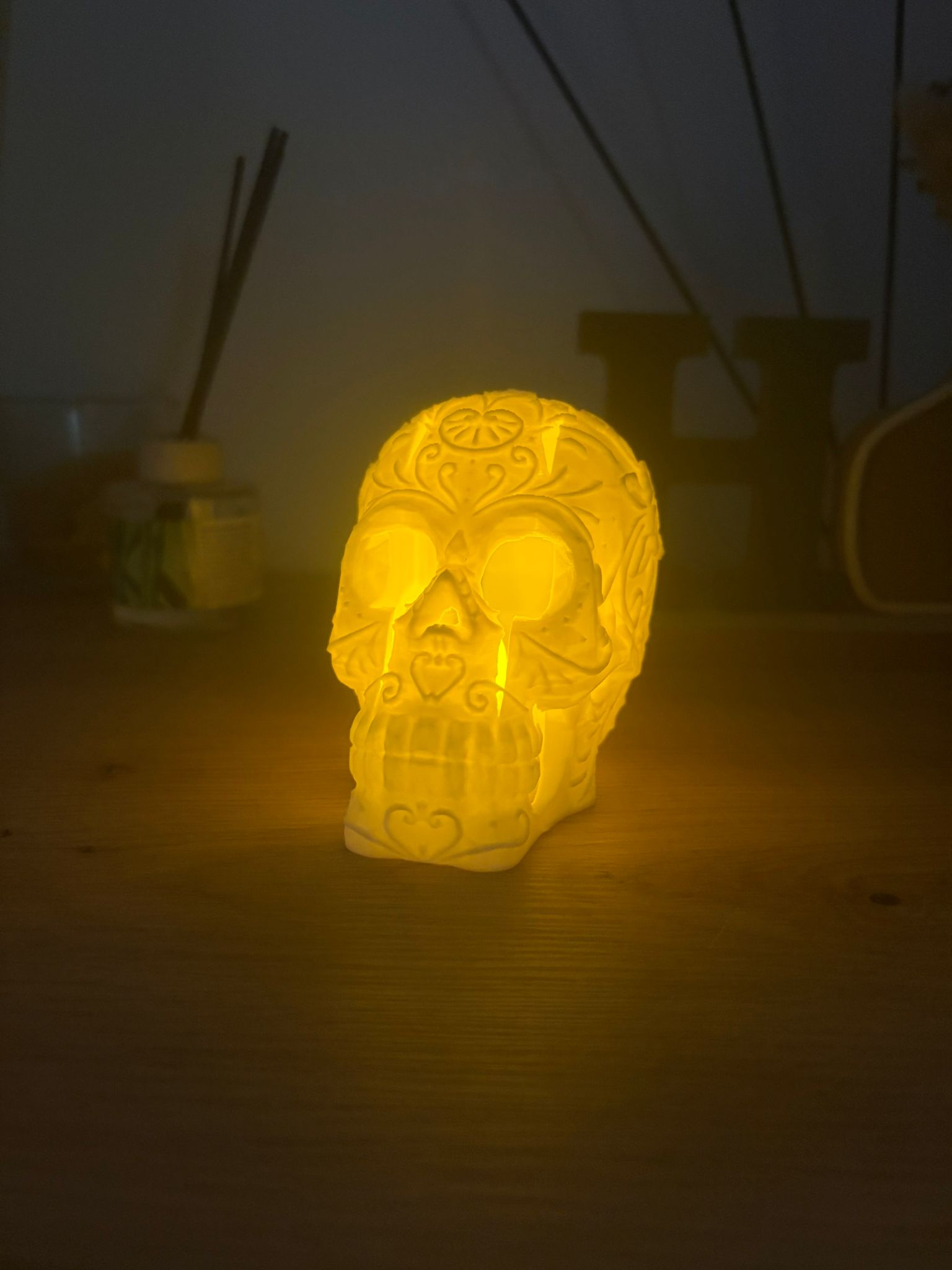 Luz decorativa em forma de Caveira para Halloween